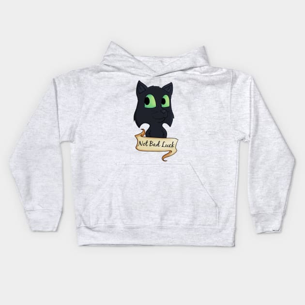 Black Cats are not Bad Luck Kids Hoodie by CaptainShivers